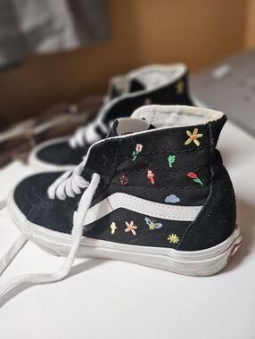 Vans Sk8-Hi Tapered Garden Party FLORAL Black Canvas High Top Sneakers 6.5 W 5 M
